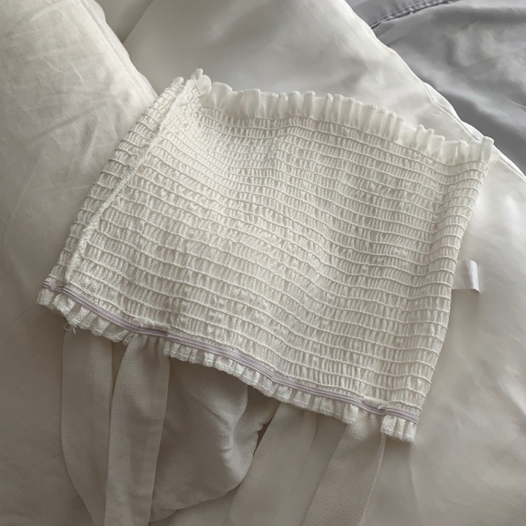 White Shirred Tube Top - Picture 4 of 4